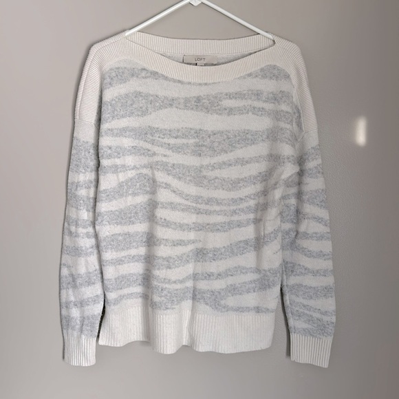LOFT Zebra Striped Sweater - Picture 1 of 4